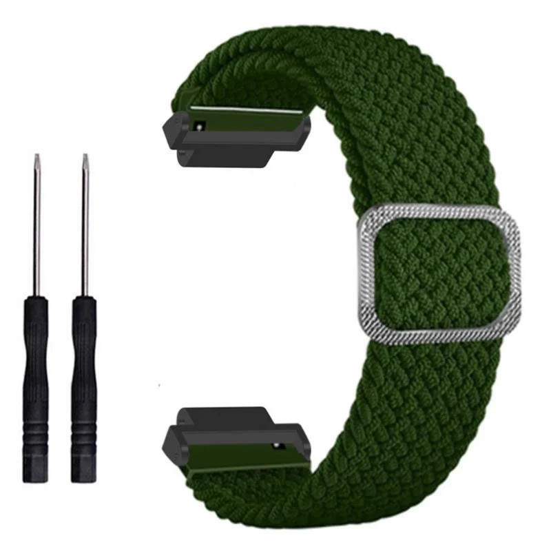 Garmin Forerunner 220 / 230 / 235 / 735XT / 620 / 630 Watch Strap Stretchy Braided Nylon Band