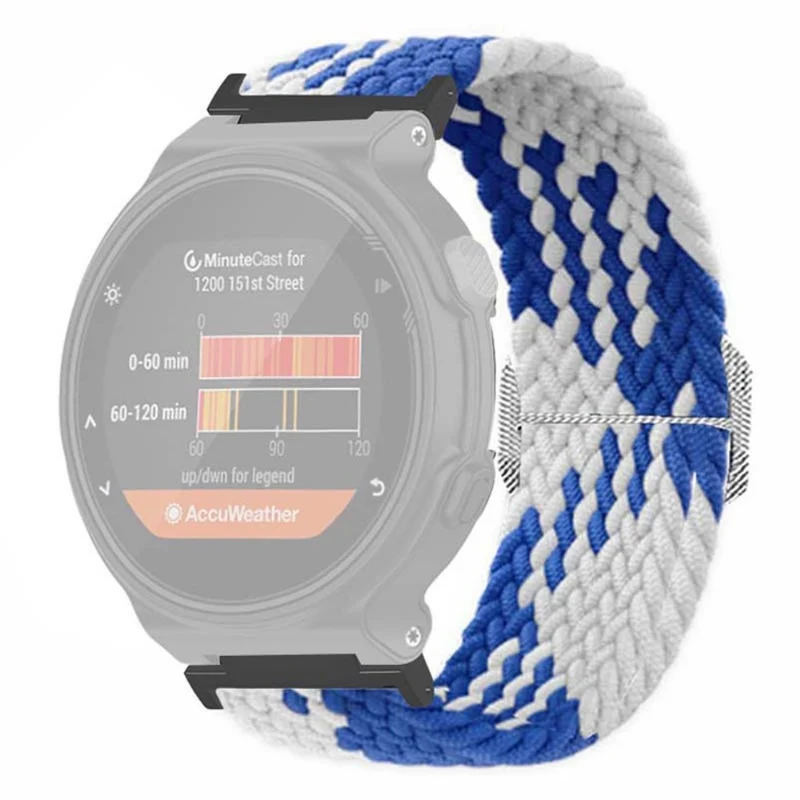 Garmin Forerunner 220 / 230 / 235 / 735XT / 620 / 630 Watch Strap Stretchy Braided Nylon Band