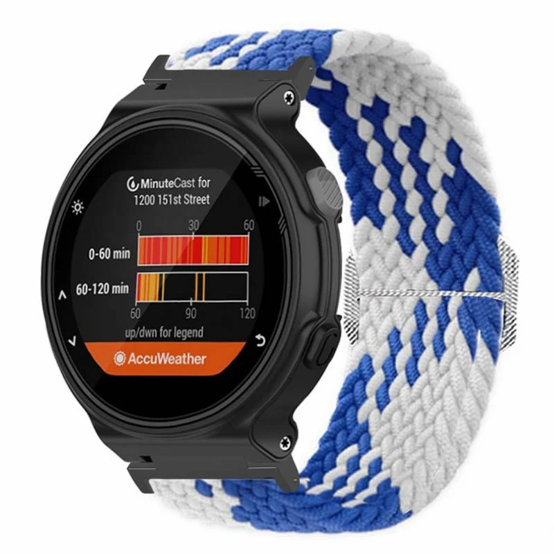 Garmin Forerunner 220 / 230 / 235 / 735XT / 620 / 630 Watch Strap Stretchy Braided Nylon Band