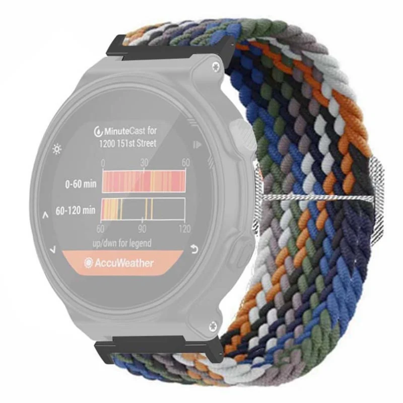 Garmin Forerunner 220 / 230 / 235 / 735XT / 620 / 630 Watch Strap Stretchy Braided Nylon Band