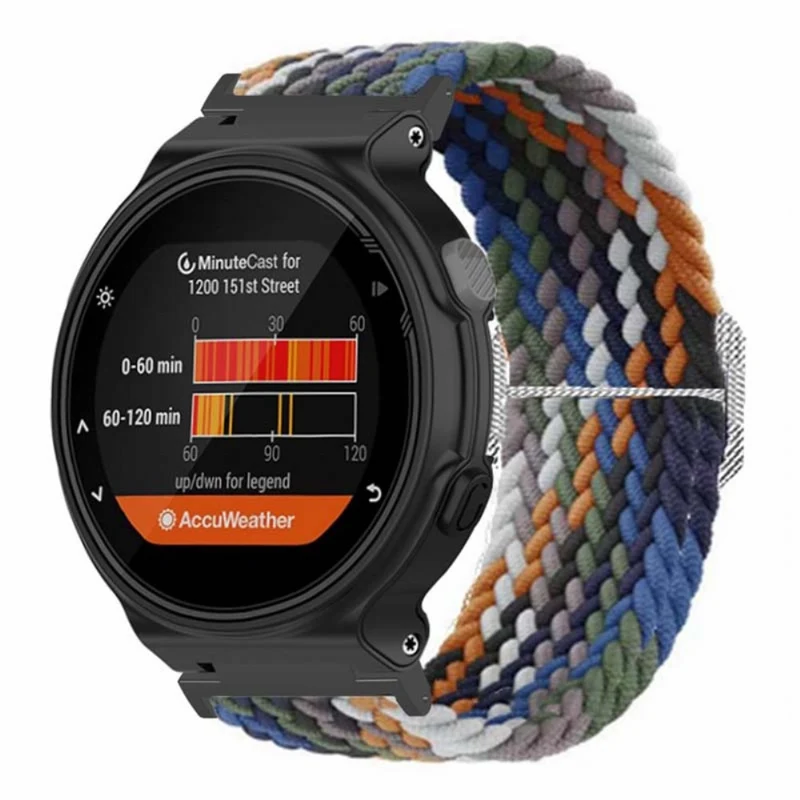 Garmin Forerunner 220 / 230 / 235 / 735XT / 620 / 630 Watch Strap Stretchy Braided Nylon Band