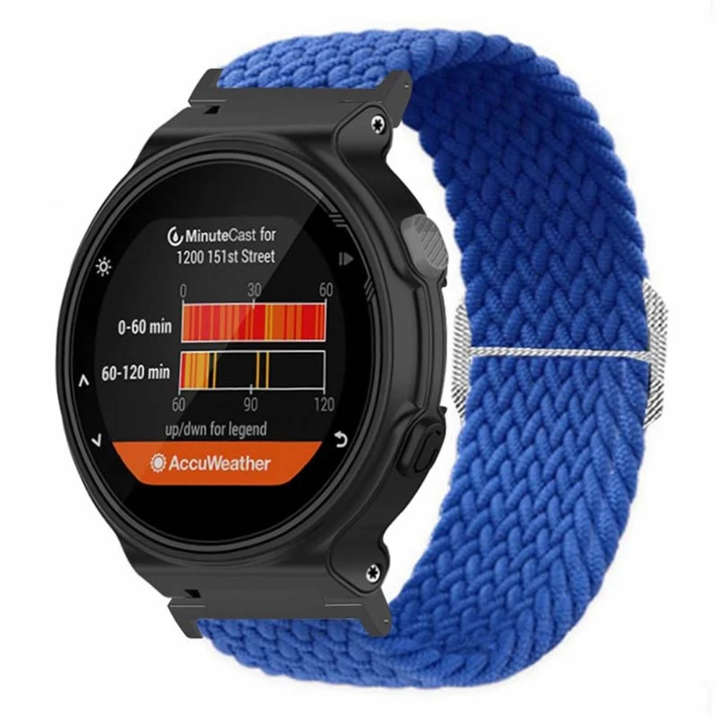 Garmin Forerunner 220 / 230 / 235 / 735XT / 620 / 630 Watch Strap Stretchy Braided Nylon Band