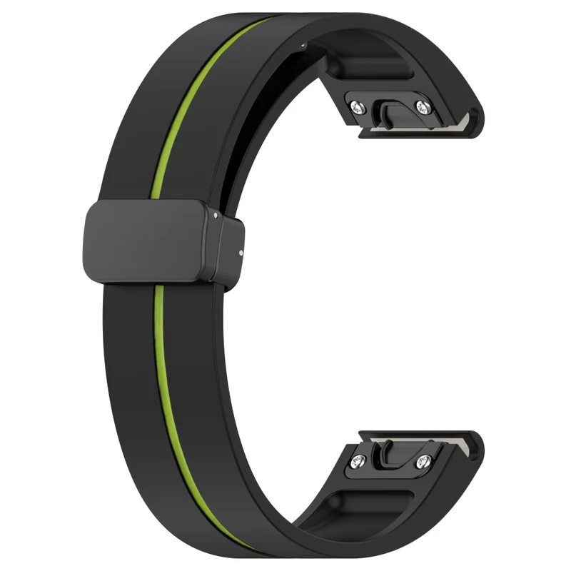 Garmin 26mm Quickfit Universal Watch Band Black Buckle Dual Color Flexible Strap - Army Green+Black