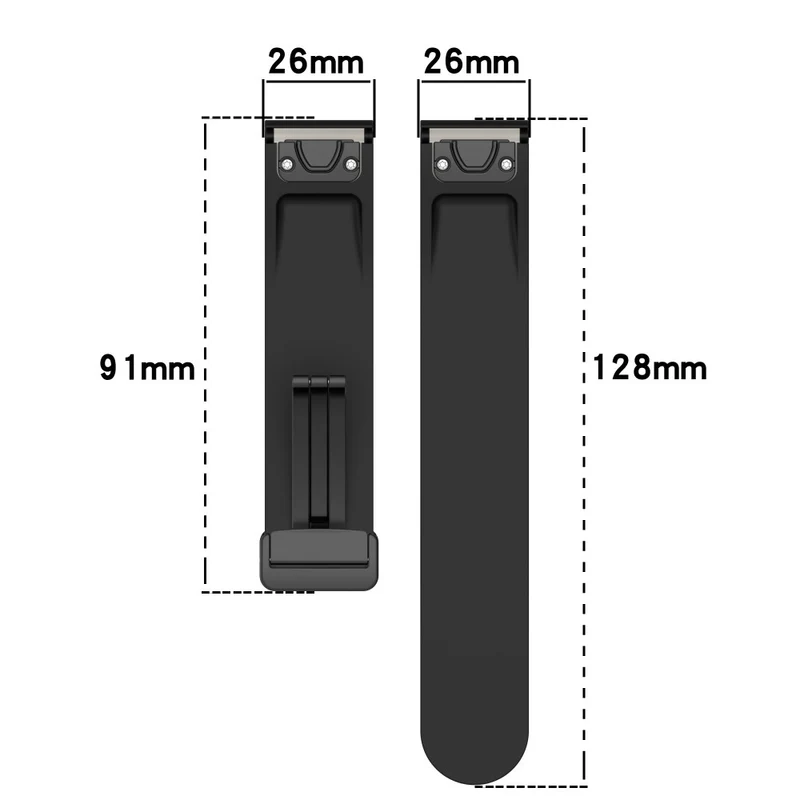 Garmin 26mm Quickfit Universal Watch Band Black Buckle Dual Color Flexible Strap - Army Green+Black