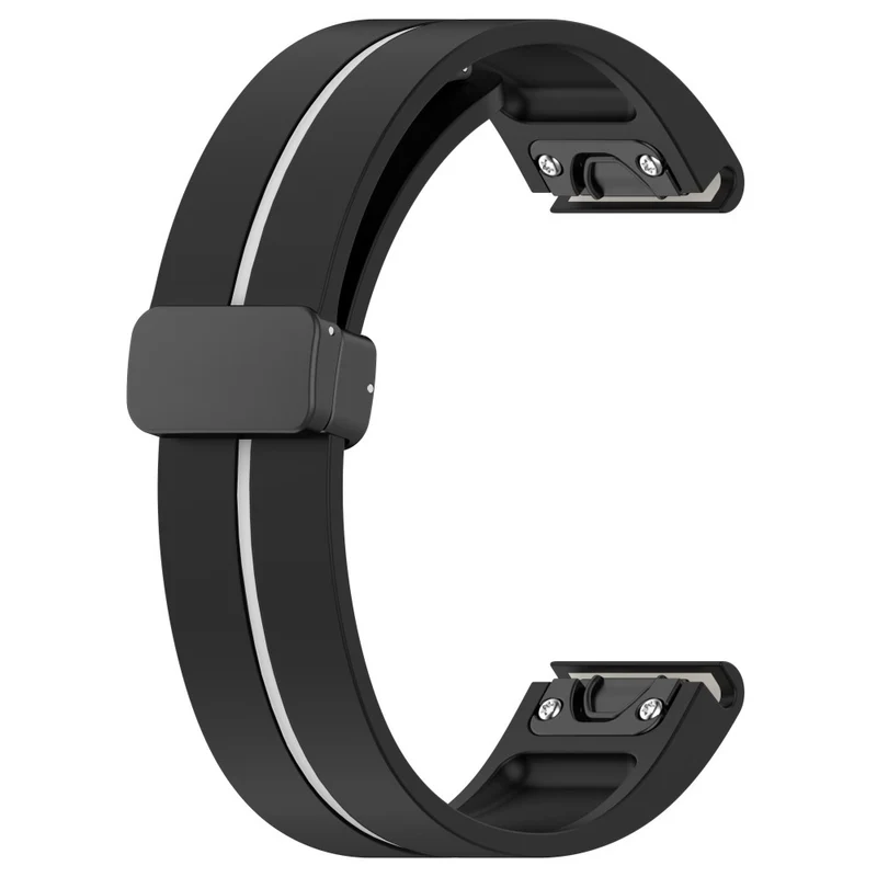 Garmin 26mm Quickfit Universal Watch Band Black Buckle Dual Color Flexible Strap - Army Green+Black