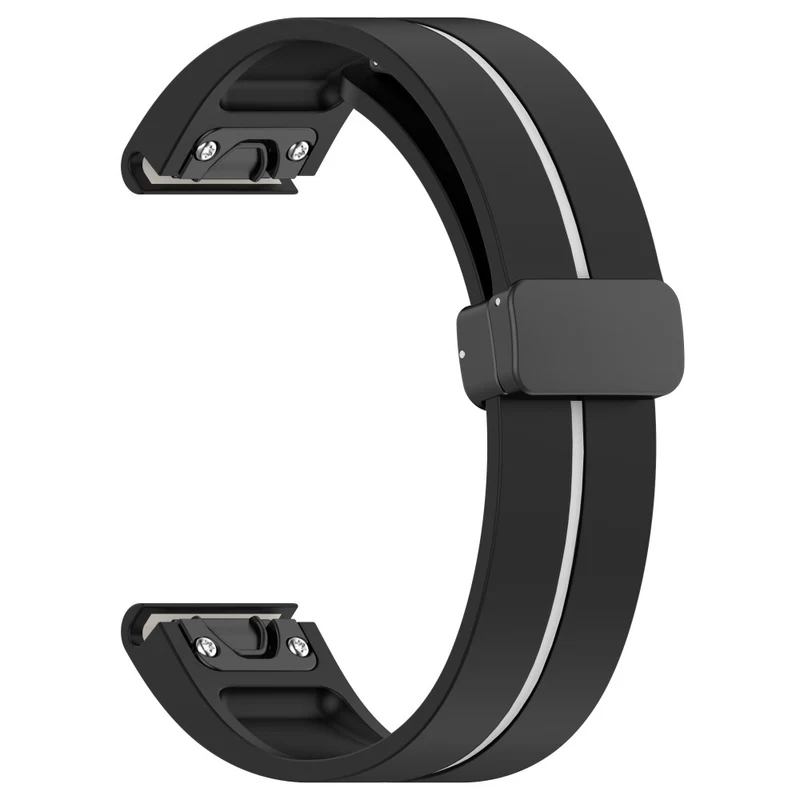Garmin 26mm Quickfit Universal Watch Band Black Buckle Dual Color Flexible Strap - Army Green+Black