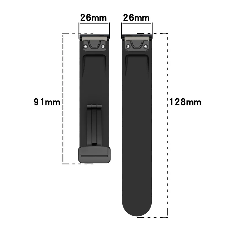 Garmin 26mm Quickfit Universal Black Buckle Watch Band Flexible Strap - Camo Blue