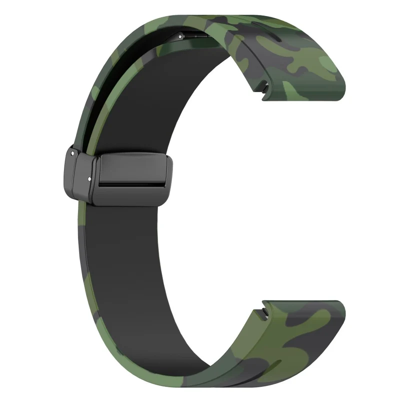 Garmin 26mm Quickfit Universal Black Buckle Watch Band Flexible Strap - Camo Blue