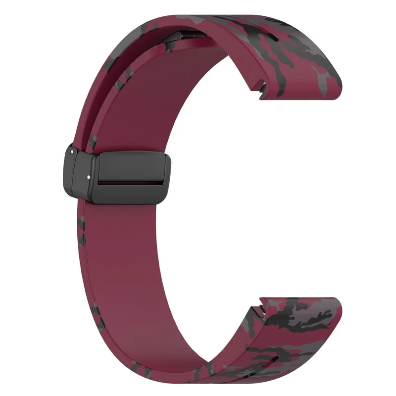 Garmin 26mm Quickfit Universal Black Buckle Watch Band Flexible Strap - Camo Blue