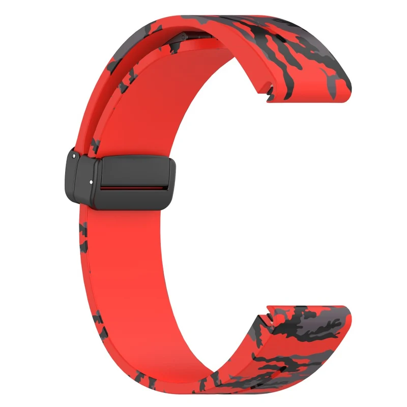 Garmin 26mm Quickfit Universal Black Buckle Watch Band Flexible Strap - Camo Blue
