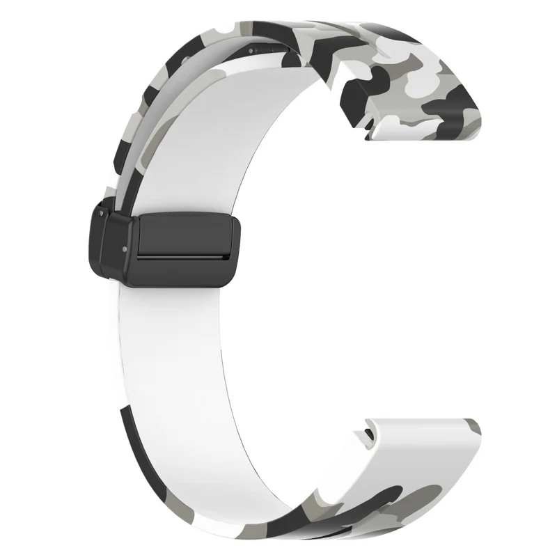 Garmin 26mm Quickfit Universal Black Buckle Watch Band Flexible Strap - Camo Blue
