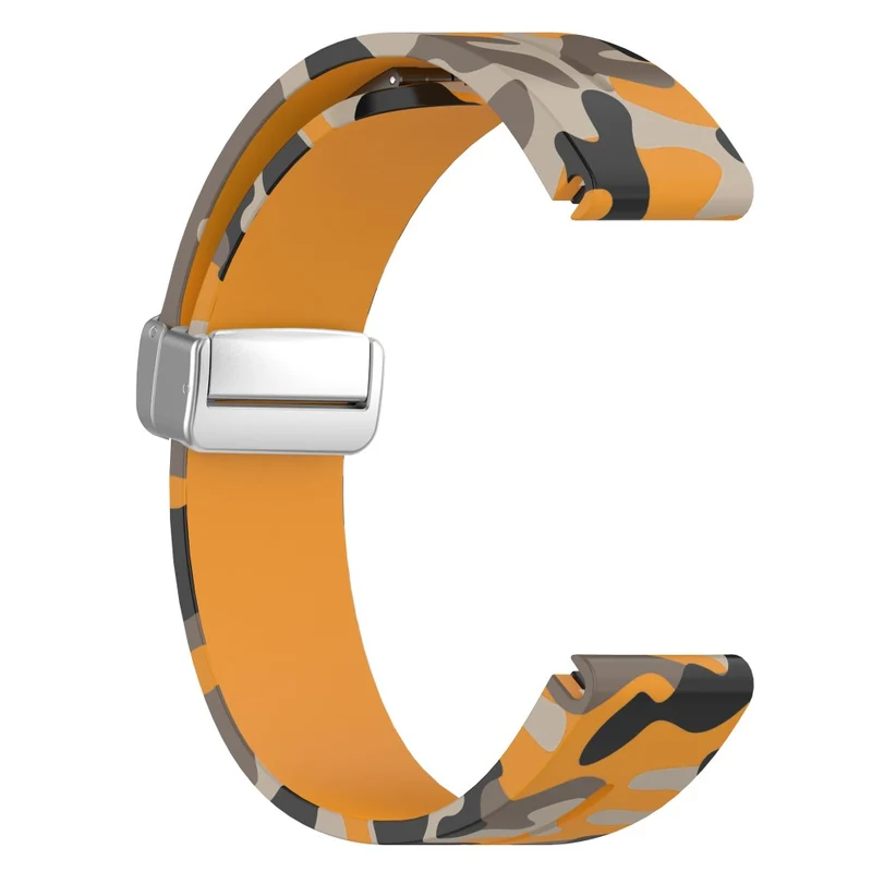 Garmin 26mm Quickfit Universal Flexible Watch Band Silver Buckle Wrist Strap - Camo Wine Red