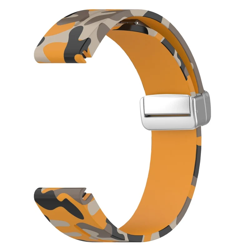 Garmin 26mm Quickfit Universal Flexible Watch Band Silver Buckle Wrist Strap - Camo Wine Red