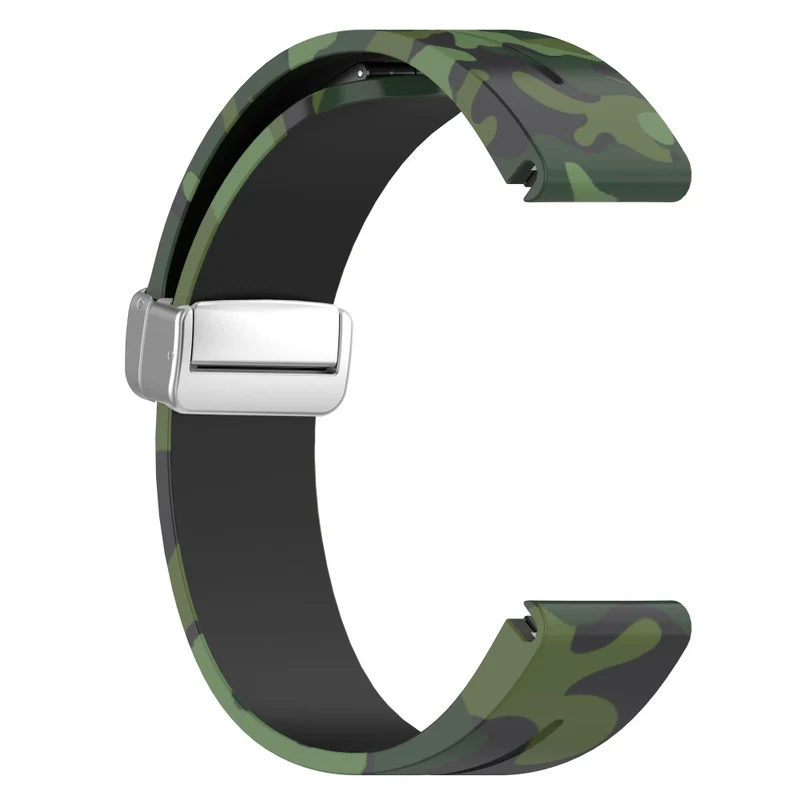 Garmin 26mm Quickfit Universal Flexible Watch Band Silver Buckle Wrist Strap - Camo Wine Red