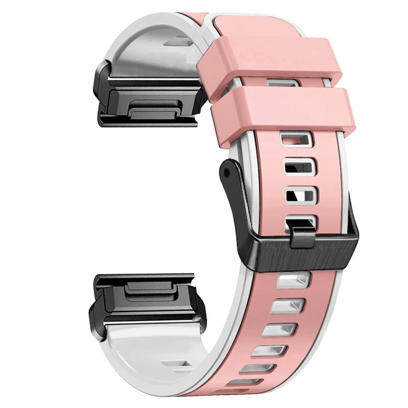 KALEBOL KLB-SSGJ-001 Garmin Fenix 7X / 7X Pro Silicone Watch Band 26mm Strap Dual Color - Orange+Black