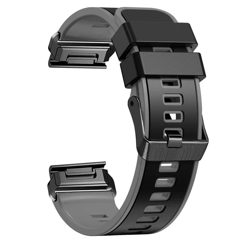 KALEBOL KLB-SSGJ-001 Garmin Fenix 7X / 7X Pro Silicone Watch Band 26mm Strap Dual Color - Orange+Black