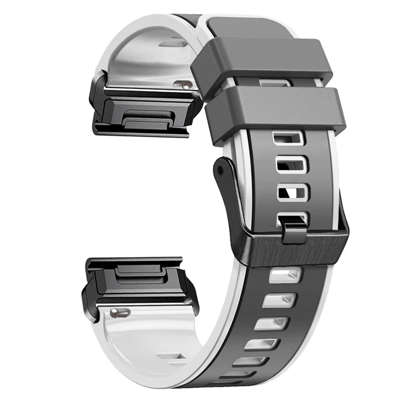 KALEBOL KLB-SSGJ-001 Garmin Fenix 7X / 7X Pro Silicone Watch Band 26mm Strap Dual Color - Orange+Black