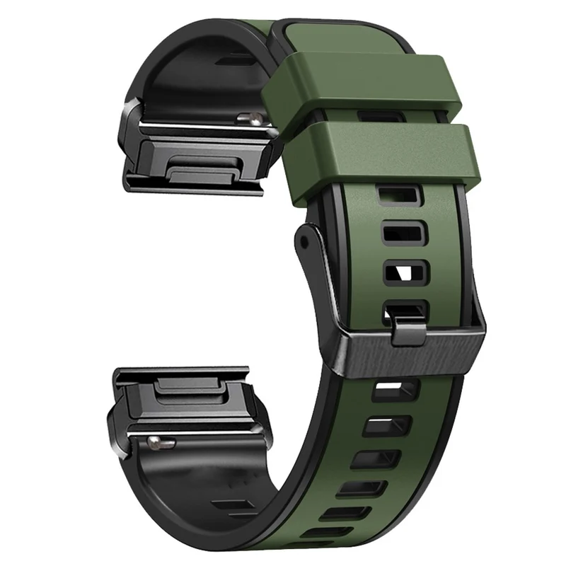KALEBOL KLB-SSGJ-001 Garmin Fenix 7X / 7X Pro Silicone Watch Band 26mm Strap Dual Color - Orange+Black