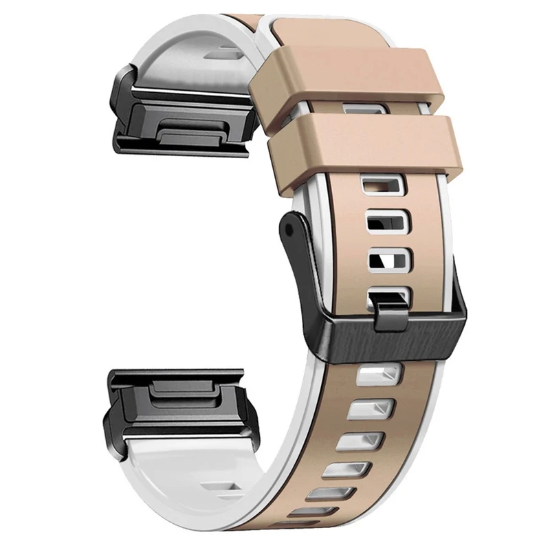 KALEBOL KLB-SSGJ-001 Garmin Fenix 7X / 7X Pro Silicone Watch Band 26mm Strap Dual Color - Orange+Black