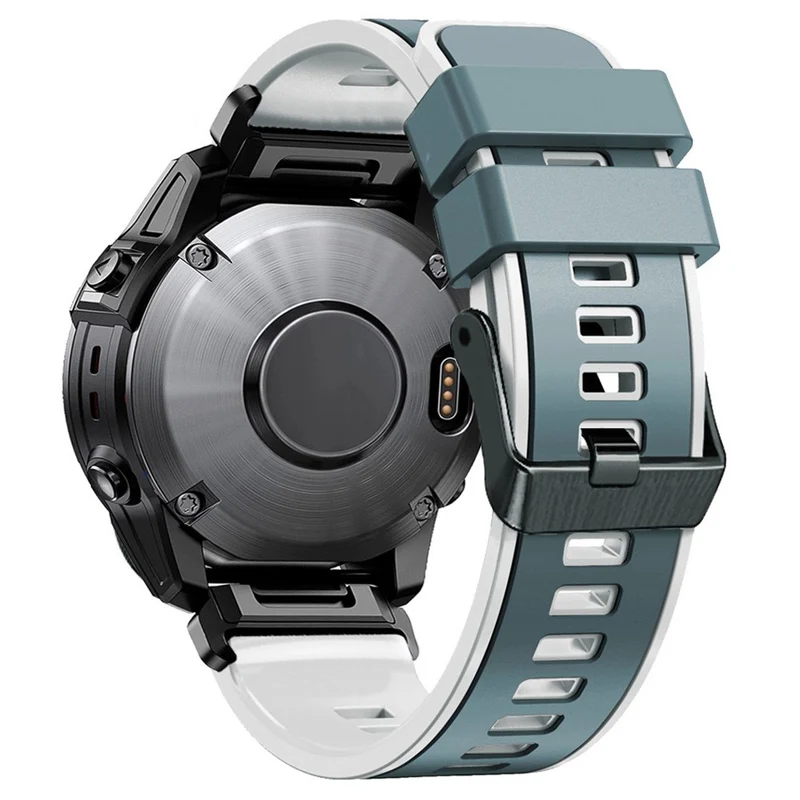 KALEBOL KLB-SSGJ-001 Garmin Fenix 7X / 7X Pro Silicone Watch Band 26mm Strap Dual Color - Orange+Black