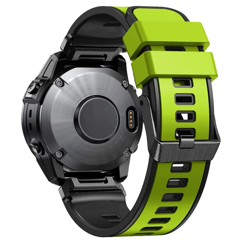 KALEBOL KLB-SSGJ-001 Garmin Fenix 7X / 7X Pro Silicone Watch Band 26mm Strap Dual Color - Orange+Black