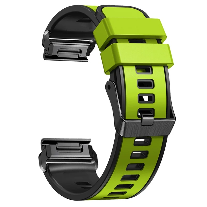 KALEBOL KLB-SSGJ-001 Garmin Fenix 7X / 7X Pro Silicone Watch Band 26mm Strap Dual Color - Orange+Black