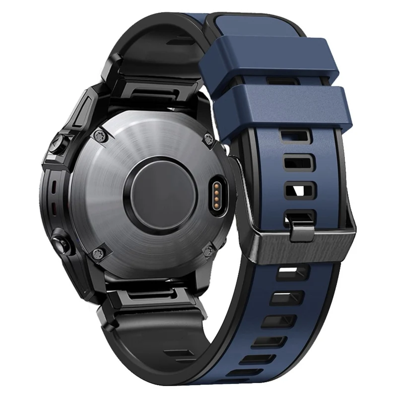 KALEBOL KLB-SSGJ-001 Garmin Fenix 7X / 7X Pro Silicone Watch Band 26mm Strap Dual Color - Orange+Black