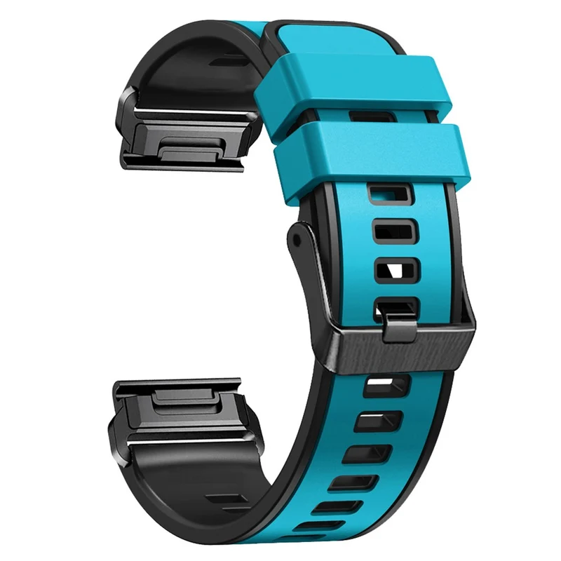 KALEBOL KLB-SSGJ-001 Garmin Fenix 7X / 7X Pro Silicone Watch Band 26mm Strap Dual Color - Orange+Black
