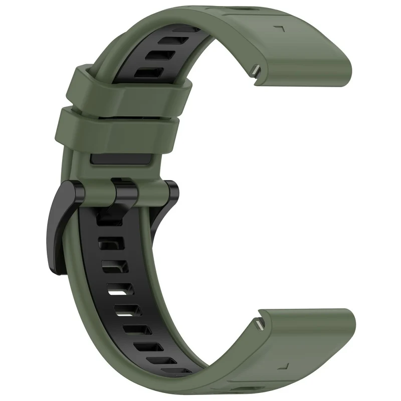 Garmin Fenix 7X / 7X Pro / 6X QuickFit 26mm Silicone Watch Strap Dual Color Wrist Band - Orange+Black