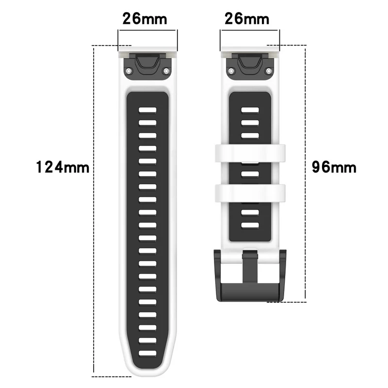 Garmin Fenix 7X / 7X Pro / 6X QuickFit 26mm Silicone Watch Strap Dual Color Wrist Band - Orange+Black