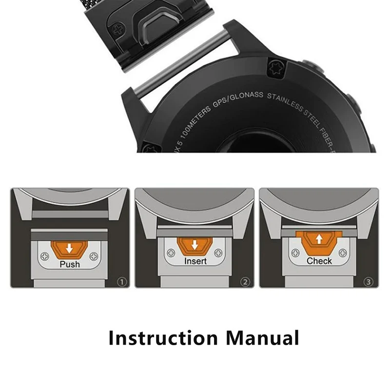 KALEBOL Series Garmin QuickFit 26mm Universal Watch Band Milanese Strap