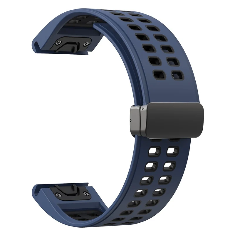 Garmin Fenix 7X Pro / Fenix 7X Magnetic Buckle Replacement Band 26mm Silicone Strap - Orange+Black