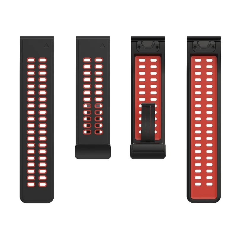 Garmin Fenix 7X Pro / Fenix 7X Magnetic Buckle Replacement Band 26mm Silicone Strap - Orange+Black