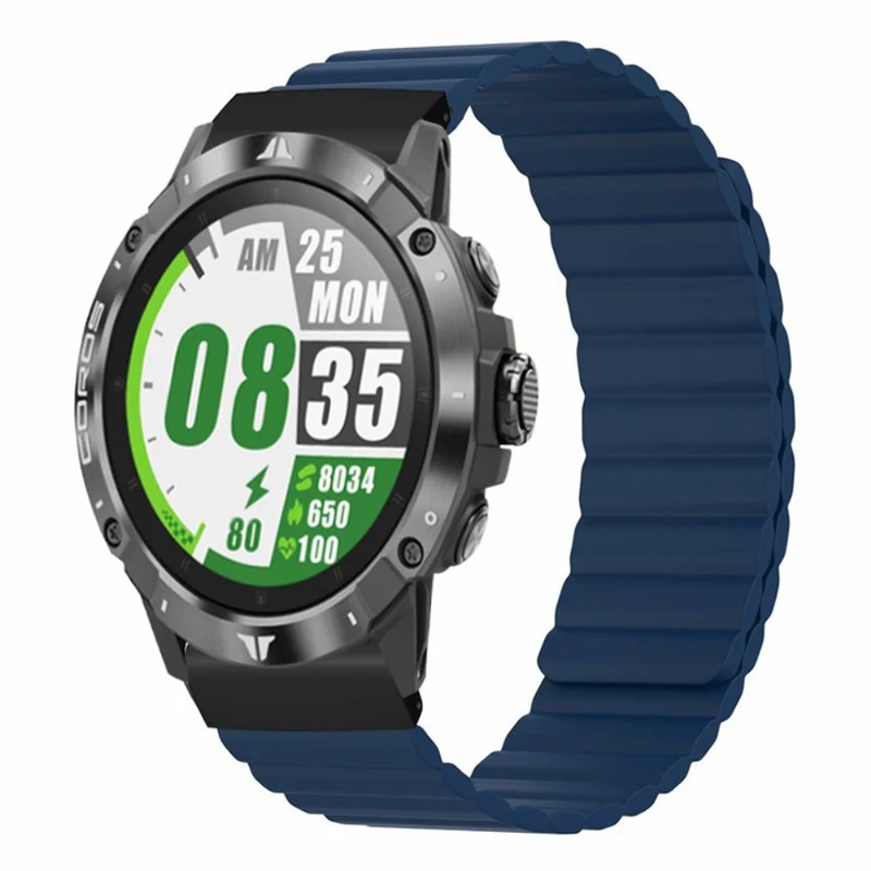 Garmin 26mm Quickfit Universal Flexible Watch Band Magnetic Strap Replacement with Bump Resistant Connector - Black+Yellow