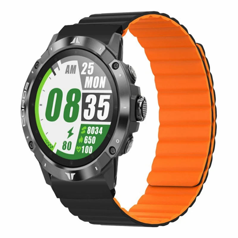 Garmin 26mm Quickfit Universal Flexible Watch Band Magnetic Strap Replacement with Bump Resistant Connector - Black+Yellow