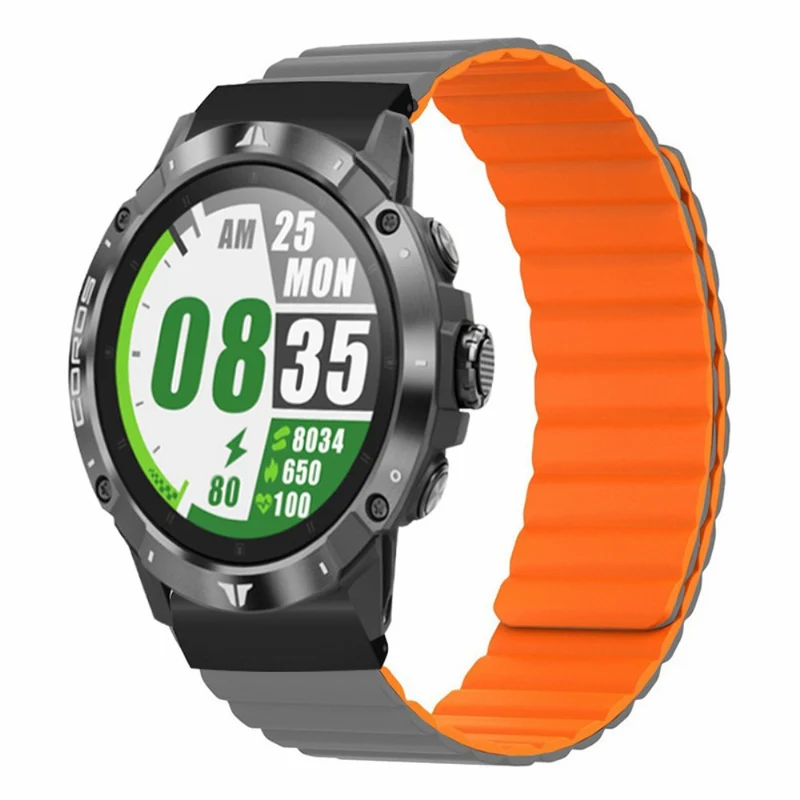 Garmin 26mm Quickfit Universal Flexible Watch Band Magnetic Strap Replacement with Bump Resistant Connector - Black+Yellow