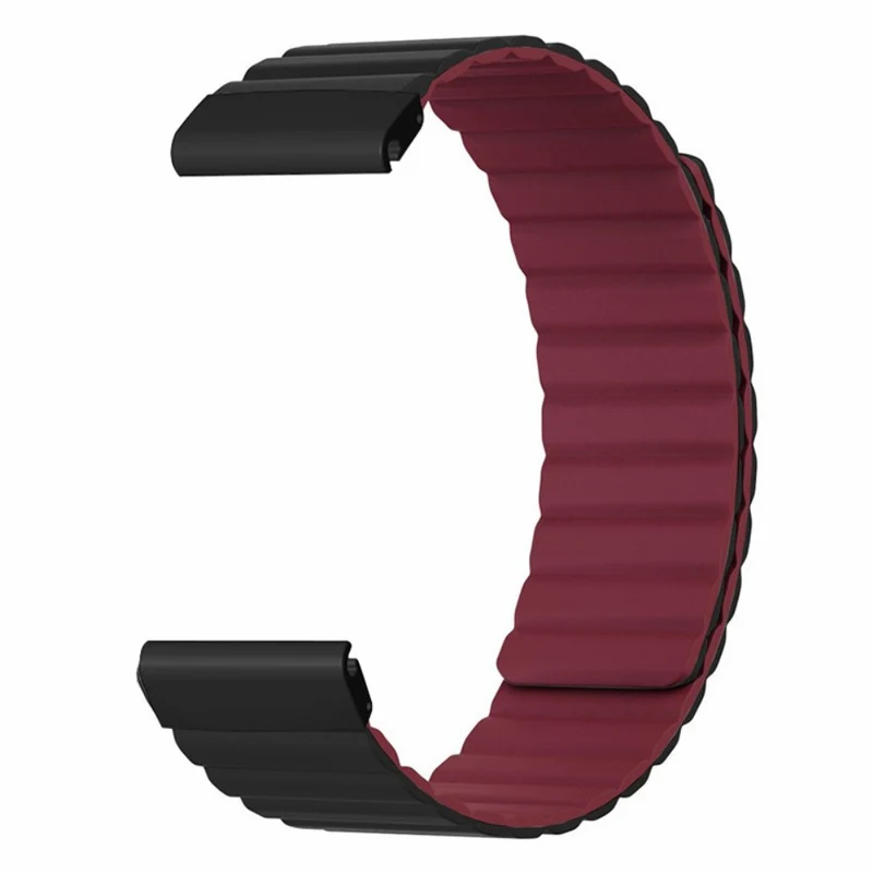 Garmin 26mm Quickfit Universal Flexible Watch Band Magnetic Strap Replacement with Bump Resistant Connector - Black+Yellow