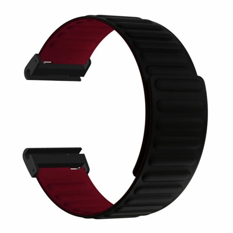 Garmin 26mm Quickfit Universal Flexible Watch Band Magnetic Strap Replacement with Bump Resistant Connector - Black+Yellow