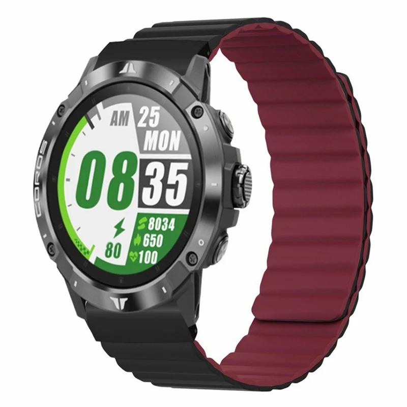 Garmin 26mm Quickfit Universal Flexible Watch Band Magnetic Strap Replacement with Bump Resistant Connector - Black+Yellow