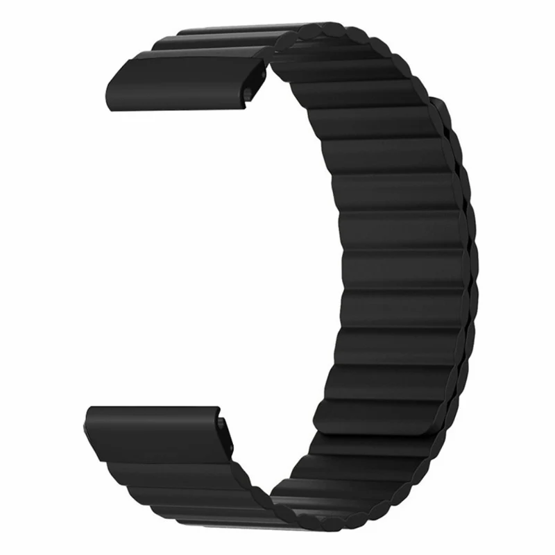 Garmin 26mm Quickfit Universal Flexible Watch Band Magnetic Strap Replacement with Bump Resistant Connector - Black+Yellow