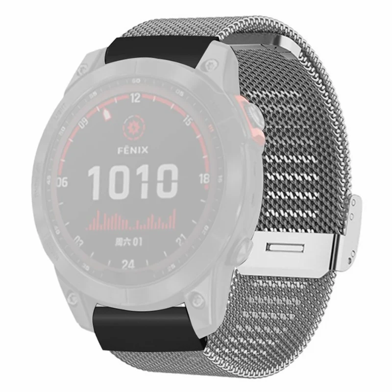 Garmin 26mm Quickfit Universal Watch Band Milanese Mesh Strap Bracelet with Bump Resistant Connector