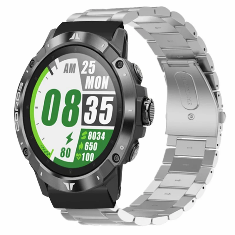 Garmin 26mm Quickfit Universal Stainless Steel Watch Band Strap with Bump Resistant Connector