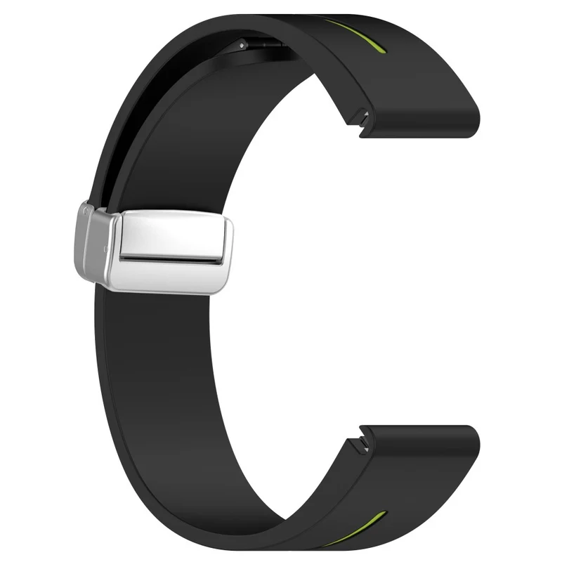 Garmin Fenix 7S / 6S Pro / 5S Plus / Instinct 2S Flexible Watch Bands Silver Buckle 20mm Dual Color Stripes Strap - Midnight Blue+White