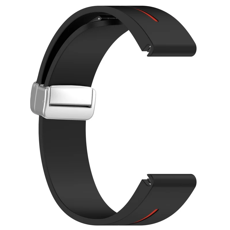 Garmin Fenix 7S / 6S Pro / 5S Plus / Instinct 2S Flexible Watch Bands Silver Buckle 20mm Dual Color Stripes Strap - Midnight Blue+White