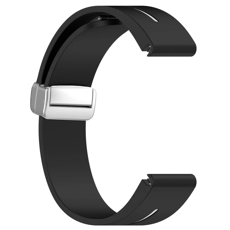 Garmin Fenix 7S / 6S Pro / 5S Plus / Instinct 2S Flexible Watch Bands Silver Buckle 20mm Dual Color Stripes Strap - Midnight Blue+White