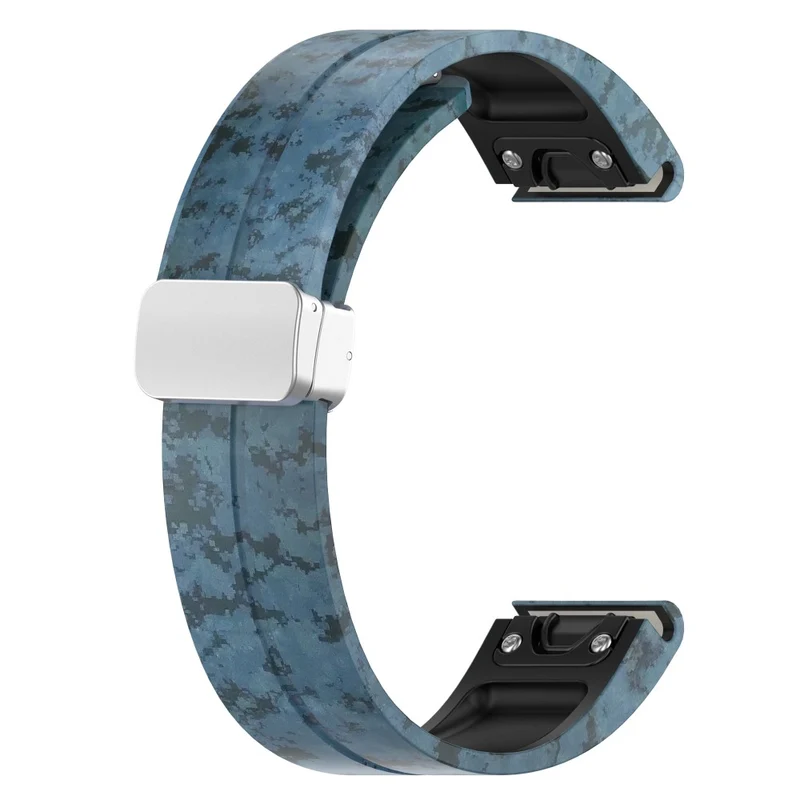Garmin Fenix 7S / 6S Pro / 5S Plus / Instinct 2S Camouflage Watch Bands Silver Buckle 20mm Sports Strap - Camo White