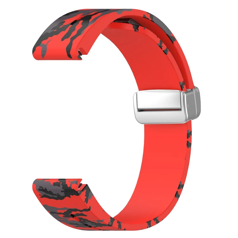 Garmin Fenix 7S / 6S Pro / 5S Plus / Instinct 2S Camouflage Watch Bands Silver Buckle 20mm Sports Strap - Camo White