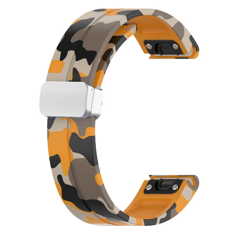 Garmin Fenix 7S / 6S Pro / 5S Plus / Instinct 2S Camouflage Watch Bands Silver Buckle 20mm Sports Strap - Camo White