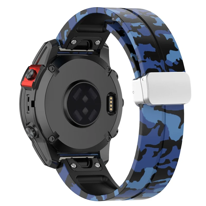 Garmin Fenix 7S / 6S Pro / 5S Plus / Instinct 2S Camouflage Watch Bands Silver Buckle 20mm Sports Strap - Camo White