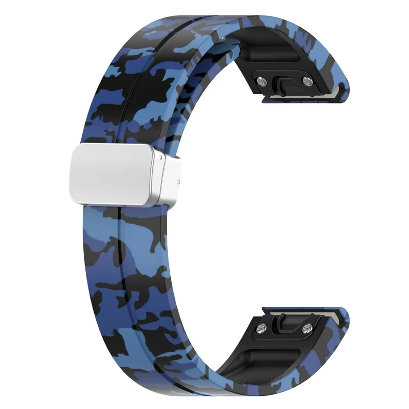 Garmin Fenix 7S / 6S Pro / 5S Plus / Instinct 2S Camouflage Watch Bands Silver Buckle 20mm Sports Strap - Camo White